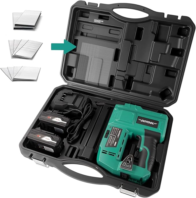 Cordless Nail Gun Battery Powered,2 in 1 Electric Nail Gun with 1000pcs 18 GA Nails, Brad Nailer with 20V 2.0A Batteries for Home Improvement & Woodworking