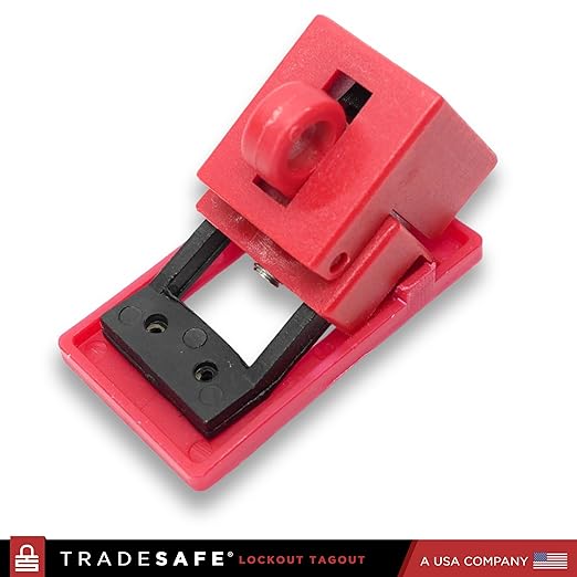 TRADESAFE Circuit Breaker Lockout Device, 10 Pack, 120/277 Volt, Clamp-on Single Pole Breaker Lock Out Device, OSHA Compliant, Premium Grade, Medium