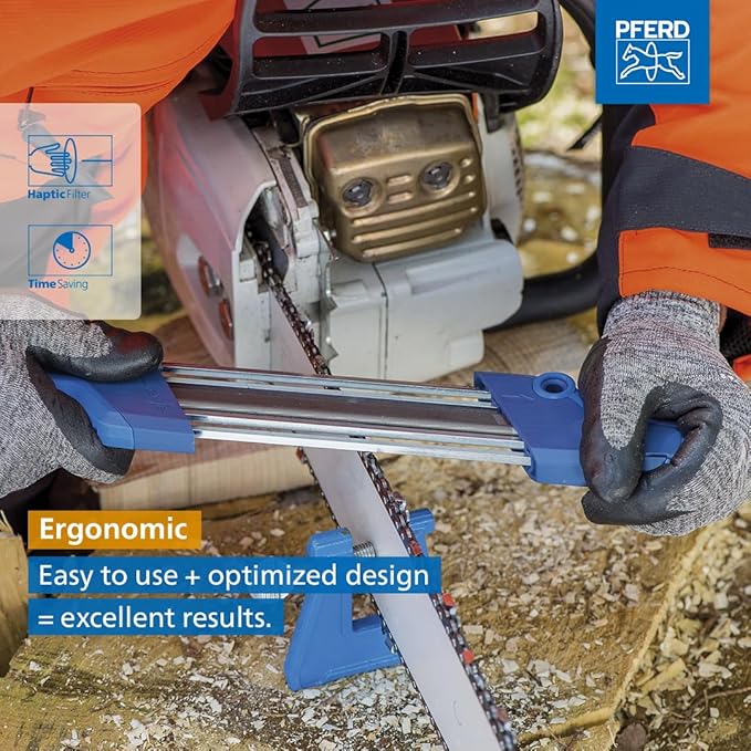 PFERD CS-X Chainsaw Chain Sharpener, 5/32” File for 3/8” Low Profile Chains, 2-in-1 Chainsaw Sharpener and Depth Gauge Tool, Easy Handheld Chain Sharpening (Pack of 1) - Part 17300