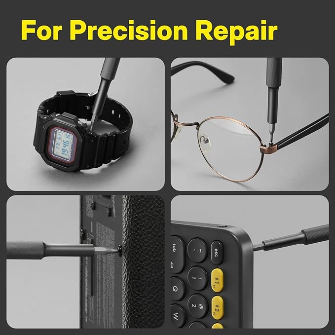 HOTO 28 in 1 Precision Screwdriver Set, Manual Small Screwdriver Magnetic Bits & Box, Mini Screwdriver Repair Kit for Eyeglasses, Electronics, Watches, Phones, Laptops, Cameras Repair Kit
