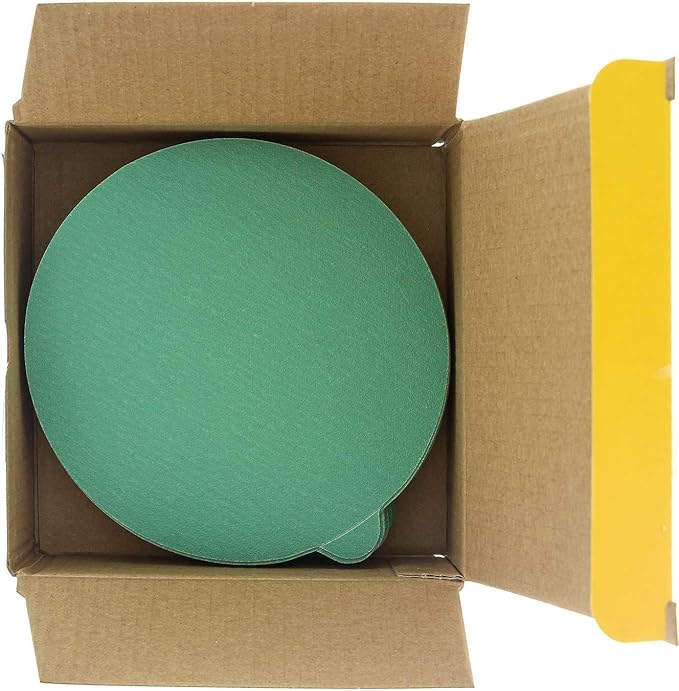 Dura-Gold Premium 5" Green Film PSA Sanding Discs - 180 Grit (Box of 50) - Film Back Self Adhesive Stickyback Sandpaper Discs for DA Sanders, Fast Cut Abrasive - Sand Automotive Paint Woodworking Wood