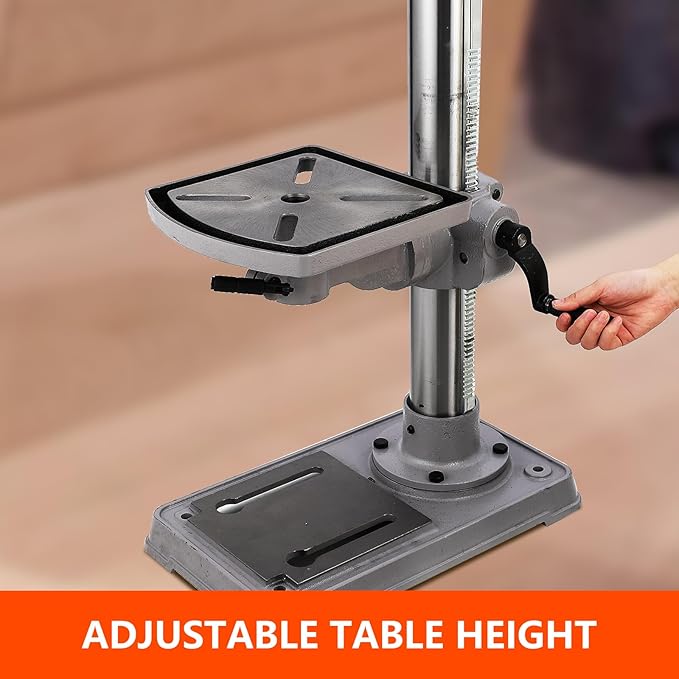 13 in Benchtop Drill Press, 7.5 Amp 120V, 288-3084 RPM Variable Speed Cast Iron Bench Drill Press, 0-45°Tilting Worktable, Tabletop Drilling Machine for Wood Metal