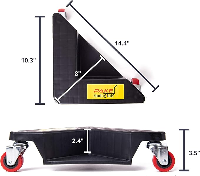 Furniture Corner Mover 3 Wheel Dolly- Low Profile Wheel Dollies Set of 4-880 lb. Load Capacity