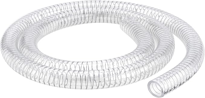 1/2"id-10ft PVC Reinforced Tubing Steel Wire Suction Flexible Hose Vinyl Tubing Heavy Duty PVC Vacuum Hose Drain Fuel Oil Gas Water for Marine Bilge Pump Pond Spa