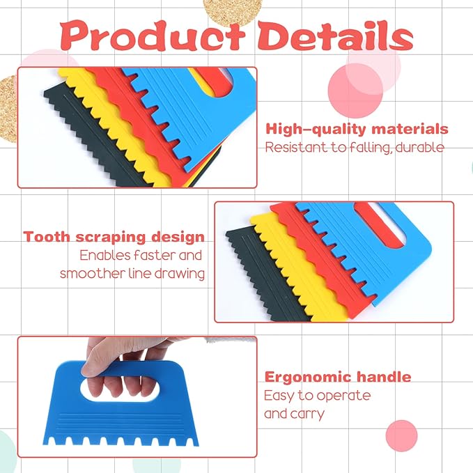 8PCS Plastic Paint Scraper Tool with 3PCS Scrapers, Paint Scrapers DIY Graffiti Oil Painting and Drawing Play Textured Art Supplies Tools for Plaster Arts for Texture Art on Canvas Pottery