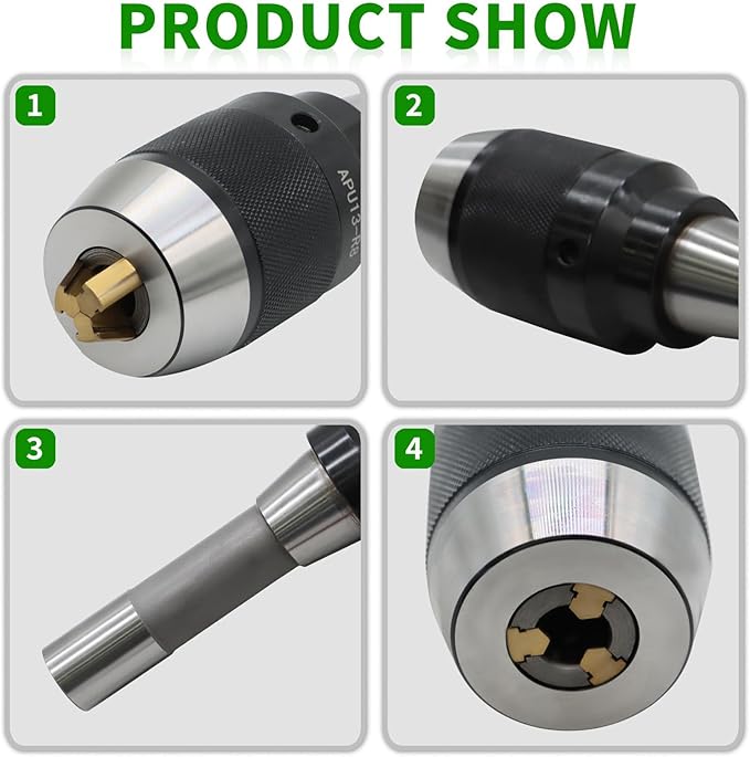 1/64"-1/2" Heavy Duty R8 Shank Lathe Keyless Drill Chuck Special Titanium Jaws