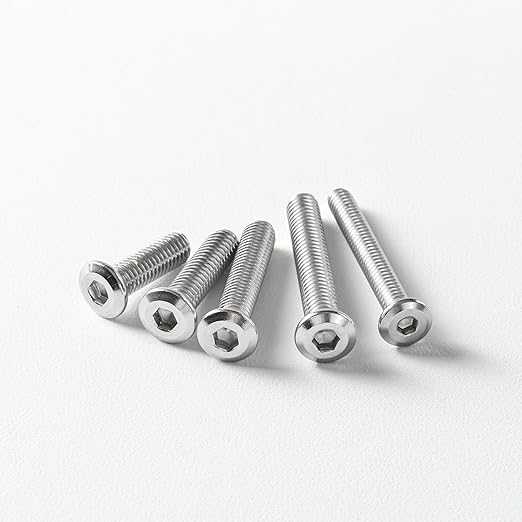 M8 x 25mm (20 Pack) Metric Flat Head Hex Socket Cap Screws Bolts, 304 Stainless Steel 18-8, Hex Drive, Bright Finish, Fully Machine Thread