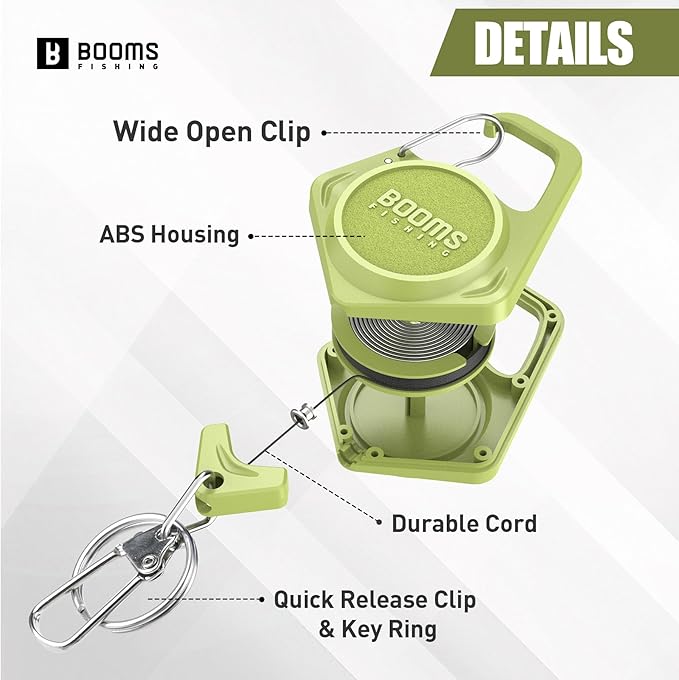 Booms Fishing Fishing Scissors for Braided Line, Fishing Line Cutter Saltwater and Freshwater, Fishing Serrated Shears with Retractor, S01