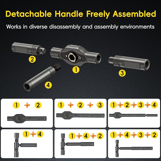 42 in 1 Magnetic Screwdriver Set, DIY Ratchet Screwdriver Set with Detachable Handle&Multi-Bit Magnetic Drive, Portable Repair Tool Kit for Home, Bicycle, Furniture