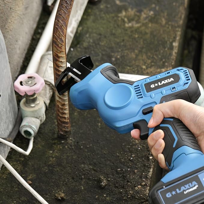 Reciprocating Saw, 20V Cordless Reciprocating Saw with 4.0Ah Battery, Tool-Free Blade Change, 3Pcs Blades for Wood, Soft Metal, PVC Pipe Cutting