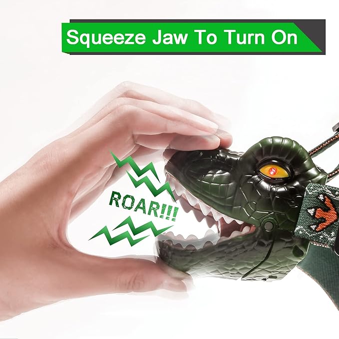 Dinosaur Kids Headlamp, T-Rex Dinosaur Led Headlamp Flashlight, Dinosaur Toy Headlamp Flashlight with 4 Lighting Mode for Boys, Girls??Camping, Hiking, Reading and Party (Green)
