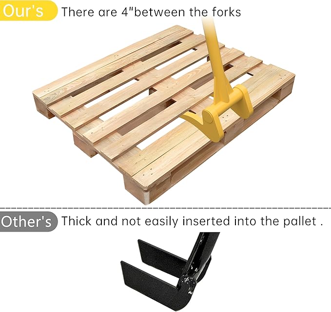 Upgrade ZOOKASEA Pallet Buster 50" with Handle, Heavy Duty Deck Board Removal Tool, Non-Slip Grip Wrecking Pry Bar, Multi-Purpose Breaker for Efficient Removal, Renovation and Construction, Yellow