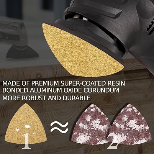 Gulrear 268PCS Multitool Sanding Pads for Oscillating Tool Sanding Attachments, Contains Triangle and Finger Sandpaper in a Variety of Grits, Detail Sanders for Woodworking, Metal and Other Surfaces