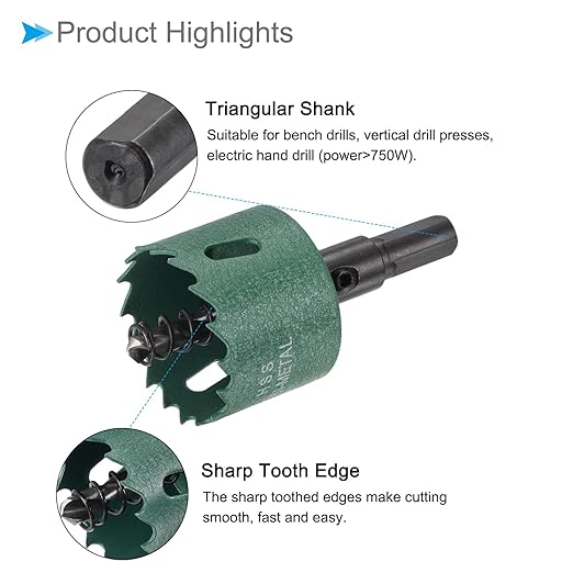 Bi-Metal Hole Saw, 40mm 1-9/16 Inch Dia Hole Saw, High Speed Steel Cutter - (Applications: for Wood Brass Zinc), 1-Pieces
