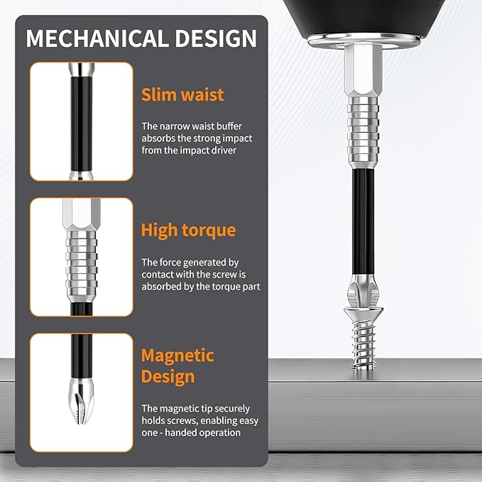 24 Pcs High Magnetic Screwdriver Drill Bit Set, K5 Impact Resistant Non-Slip Bits, Strong Magnetic Electric Screwdriver Set, 25/50/65/70/90/150mm (6PCS*4)