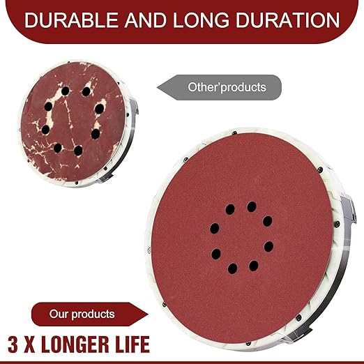 Awutzut 9 inch Sanding Discs 150 Grit 8 Holes Hook and Loop Sandpaper for Drywall Sander 10Pack