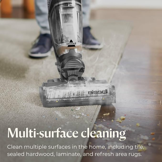 Bissell CrossWave HydroSteam Deluxe Wet Dry Vac, Multi-Purpose Vacuum, Wash, and Steam, Formula Included, Blue, 3515Q