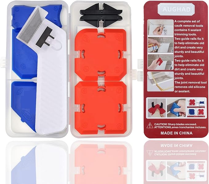 11 Piece Set 竊똏rofessional Caulking Tool Kit with Sealant Finishing Tools竊똄asy Silicone Caulking with Guides竊똂aulk Removal Tools and Fill Removal Tool Silicone Fill