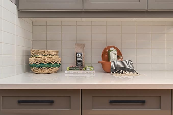Ravinte 55 Pack Solid 3-3/4 Inch Center to Center Slim Square Bar Drawer Handles Kitchen Cabinet Handles Black Drawer Pulls Kitchen Cabinet Hardware Kitchen Handles Matte Black Cabinet Pulls