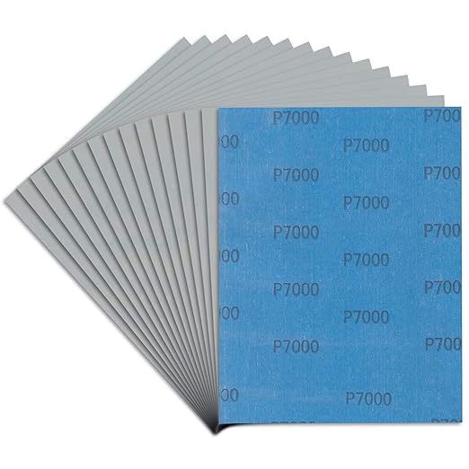 55PCS Sandpaper, Wet Dry Sandpaper, High Grit 400 600 800 1000 1200 1500 2000 2500 3000 5000 7000 Grit Sandpaper Sheets (400-7000 Grit, 55 Sheets)