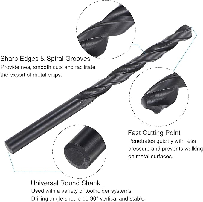 uxcell Tap and Drill Bit Set, 5/16-36 UNS Thread Tap & 9/32" Black Oxide Twist Drill Bit, Straight Flute Tap Tapping Threading Repair Tool Kit