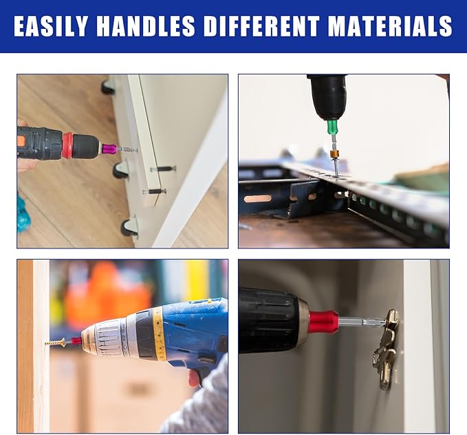5pcs Strong Magnetic Screw Rings, Screwdriver Magnetic Rings with Non-Slip Design with 4 Double-Ended Screwdriver Bits for Drill Tools Woodworking Home Repairs and DIY Maintenance