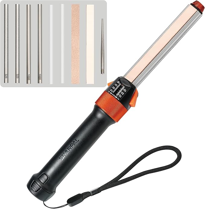 SHARPAL 210N TRANSFOROD 11-In-1 Adjustable Angle Knife Sharpener with Monocrystalline Diamond & Ceramic Rods, Tapered Rod & Leather Strops, Portable Sharpening Tool for Hunting & Outdoors