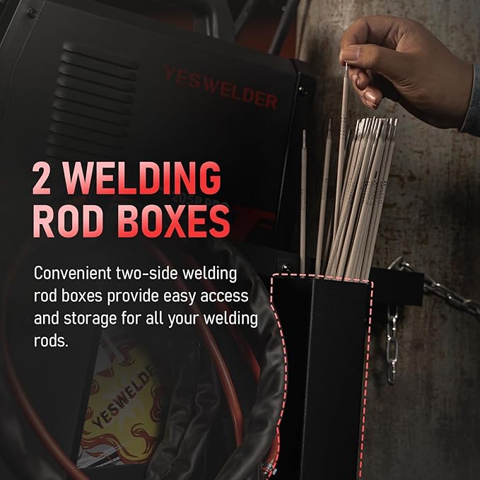YESWELDER Welding Cart竊?-Tier with 2 Drawers for MIG Welder TIG Welder and Plasma Cutter, Tank Storage Safety Chains, Heavy Duty Large Storage 360째 Swivel Wheels Welding Trolley
