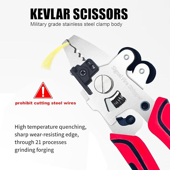 Signal fire Fiber Optic Stripper, 9 in 1 Fiber Optic Stripper Tool, Wire Cutters Pliers Electrician Tools for Wire Stripping Cutting & Cleaning, Fiber Cable Stripping Tool for Technicians