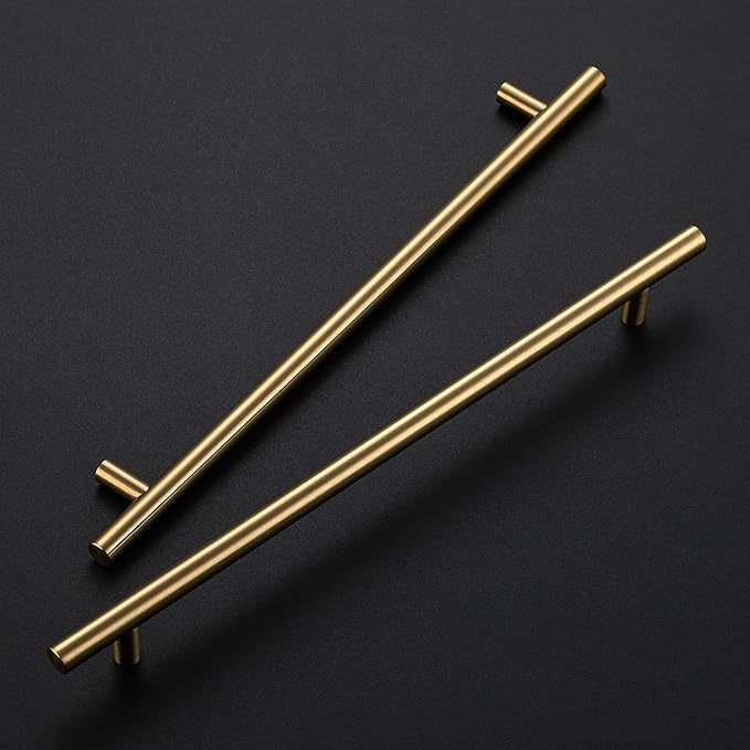 JOY DECOR 20 Pack Champagne Bronze Cabinet Pulls ??12-1/2 Inch Length, 10 Inch (256mm) Hole Center ??Stainless Steel Kitchen Cabinet Handles for Drawer and Cupboard