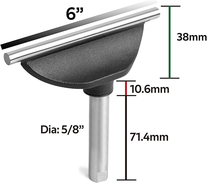 6" Tool Rest with 5/8" (16mm) Diameter 82mm Length Post, Woodlathe Heavy Duty Round Bar Straight Tool Rest.