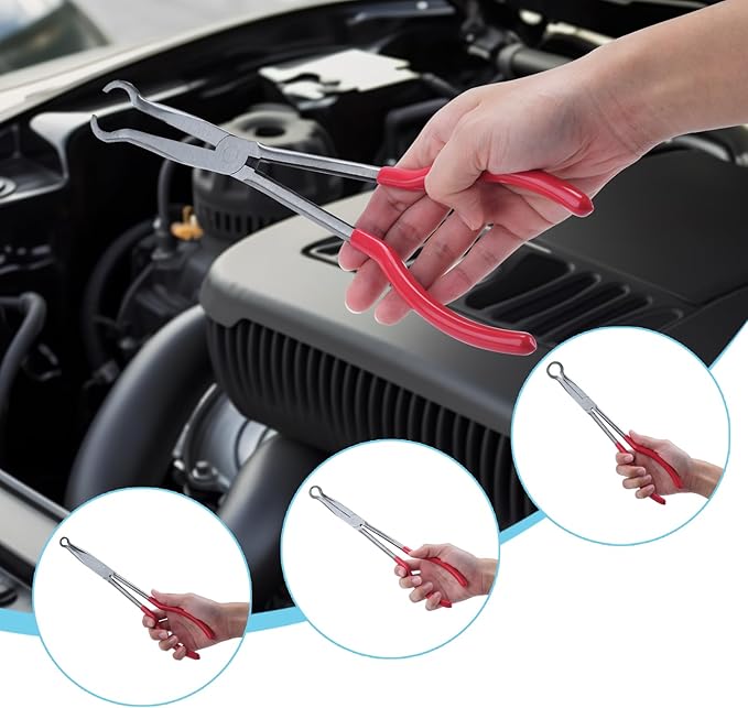 3 Pieces 11'' Long Nose Pliers Set, Cricle Plier O-shape Tip Craft Repairing Tool(0.2/0.5/0.7in)