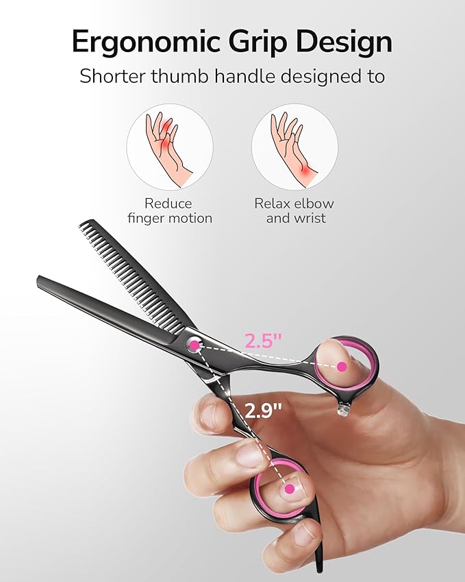 ULG Hair Thinning Scissors Professional Barber?셲 Texturizing Teeth Shears for Hairdressing, Salon and Home Use Thinning Shears for Hair Cutting, Made of Japanese Stainless Steel, 6.5 inch