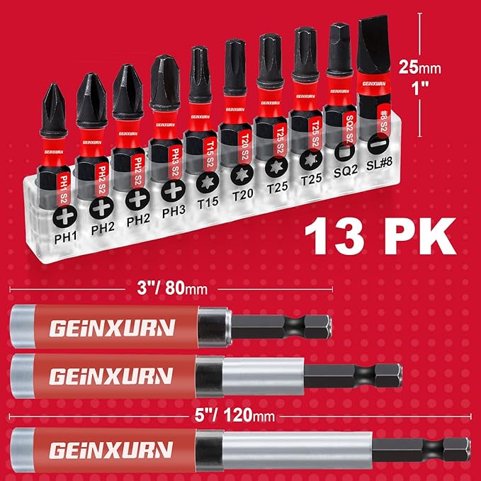 3 PCS Drive Guide with Self Retracting Sleeve(3.5?? and 10 Pcs Screwdriver Bit, Magnetic Drill Bit Tip Holder for Prevent Screws Shaking When Driving