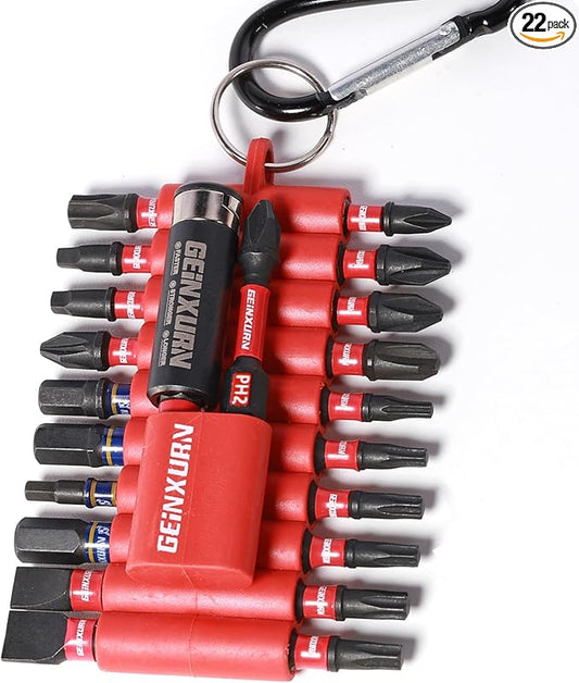 22 Pieces Multi Impact Screwdriver Bits Set,Magnetic S2 Steel Insert Power Bits with Organizer Sleeve and Storage Strip