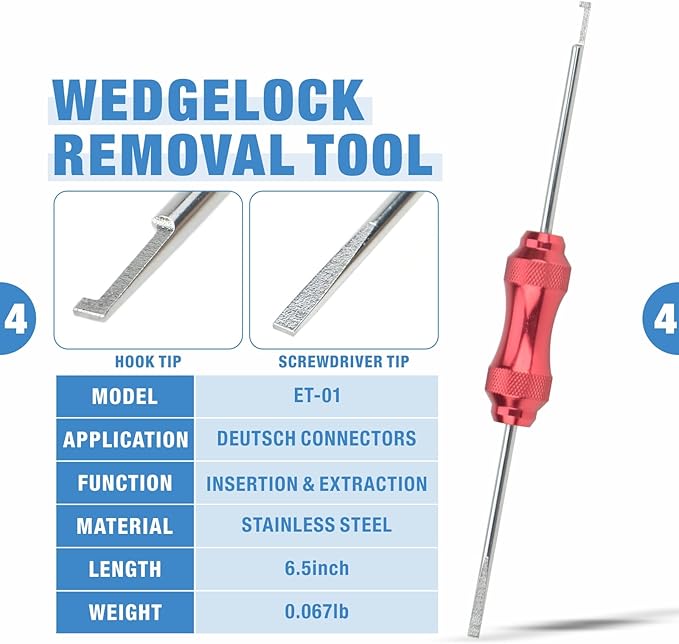 IWISS iCrimp KIT-DC02 Wire Crimping Tool Kit for Deutsch Connectors and Weather Pack Terminals with Connector Removal Tools