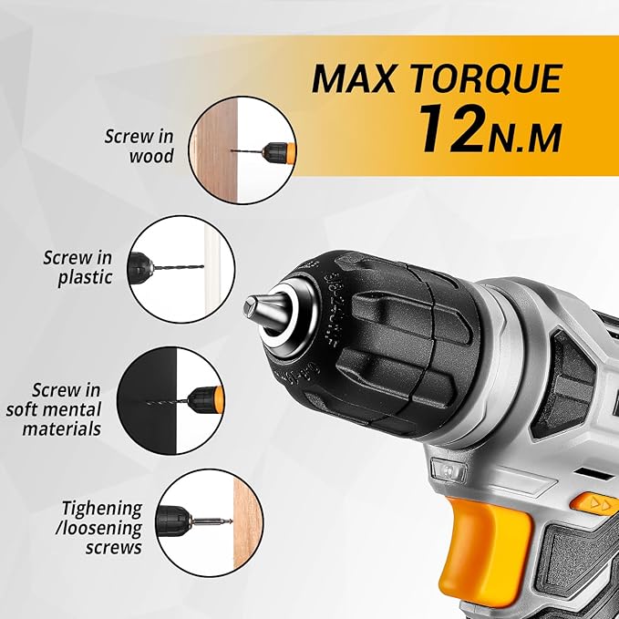 DEKOPRO Tool Set竊숿ool Kit with 8V Cordless Drill,Tool Box with Drill,Hand Drill Set for Men & Women,Home Tool Kits for House Repair,Handyman,DIY 126 Piece