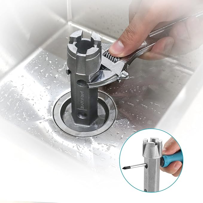 DURATECH 2-Pack Tub Drain Remover, Dual Ended Wrench, Aluminum Alloy for Bath and Shower Drains