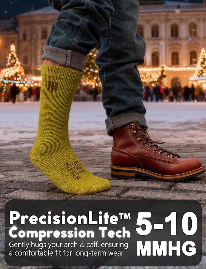 Alpaca Wool Boot Socks Men and Women, Heavyweight Thick Thermal Socks Cold Weather Hunting Hiking, Moisture Wicking