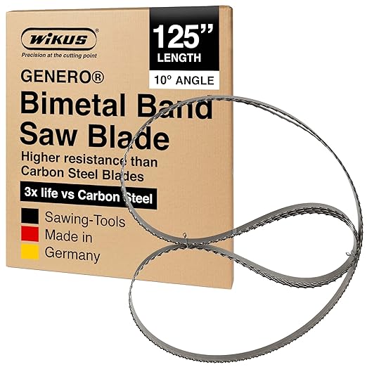 Bandsaw Blade 125'' x 1 1/4'' – Portable Precision Band Saw Blades for Woodworking, Sawmill & Wood Cutting - 10° Durable Saw Blade, 1.15 TPI, 0.042'' Thick - 5 Pack - Made in Germany – GENERO by WIKUS