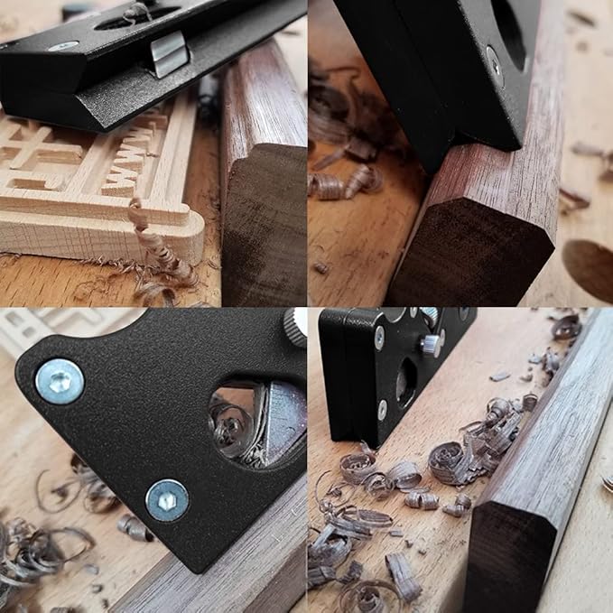 Chamfer Plane for Wood, Hand Corner Planer with Auxiliary Locator, Hand Planer for Quick Edge Planing and radian Corner Plane Trimming, Wood Edge Corner fflattening Tool for DIY Woodworking (Black)