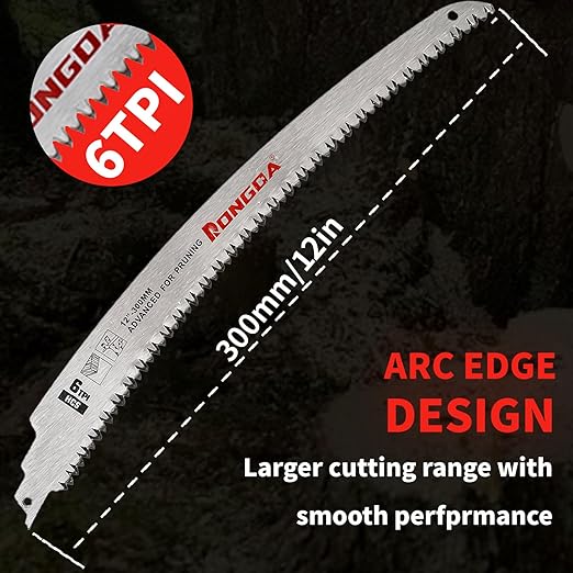 12 Inch Japanese Teeth Reciprocating Saw Blades 3-Piece, Arc Edge Wood Pruning Blades, 6TPI for Tree Trimming, Wood Cutting, Durable & Sharp, Fits Most Reciprocating Saws