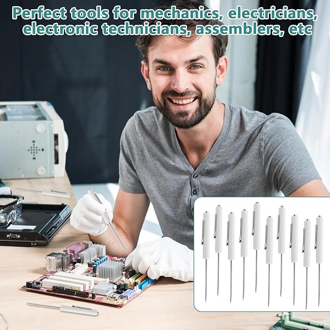 10 Piece Pocket Screwdriver Set with Magnetic Tip and Pocket Clip - Mini Tops and Clips - Ideal Repair Tool for Home, Office, Gadgets - Mechanics, Electricians, Technicians