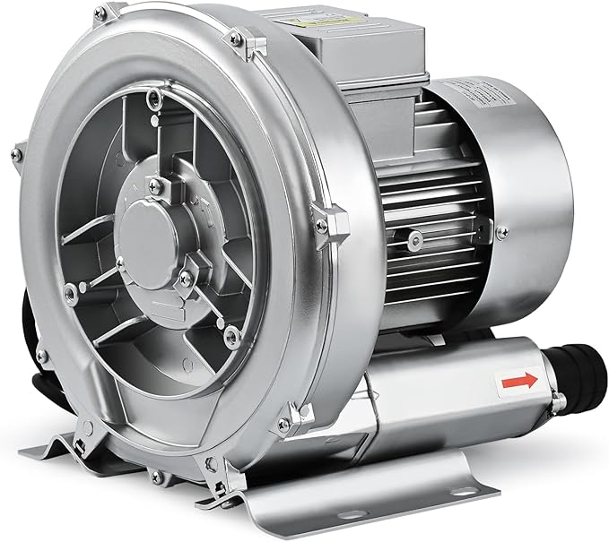 3/4HP Regenerative Blower, 77CFM 110V 60Hz Single Phase, High-Pressure Vortex Ring Blower, Industrial Vacuum Pump for Air Blowing Or Suction for Sewage Aeration Aquarium Fish Pond (0.74HP/550W)