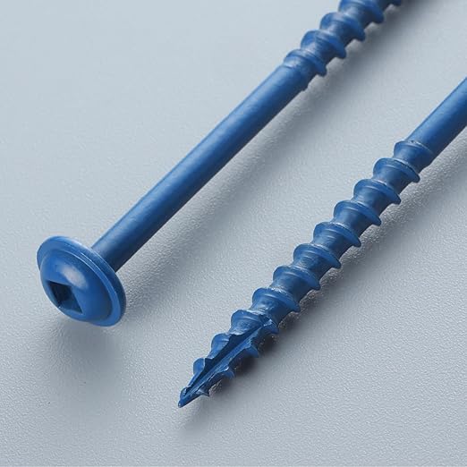 Pocket Hole Screws 2 Inch, 75Pcs, Anti-Rust Blue Coated Pocket Screws #8 x 2, Exterior Wood Screws, Coarse Thread, Washer Head Square Drive, Self-Tapping Tip, with Drive Bit