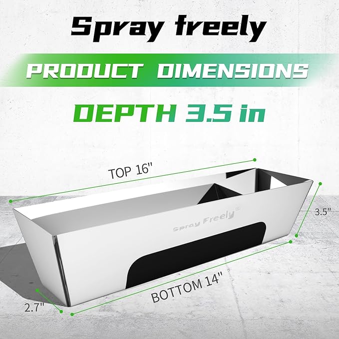 Drywall Mud Pan, Stainless Steel Mud Pan, Sheared Edges for Easy Knife Cleaning, Perfect Size for Larger Drywall Knife, Suitable For Mortar, Mixing Cement, Putty And Paint (14 Inch 1 Pack)