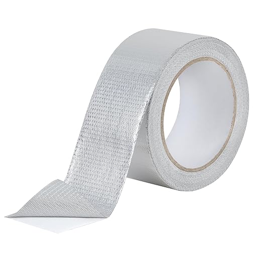 Aluminum Foil Tape - 2 Inch X 66 Feet, 5.91 Mil Thick Fiberglass Reinforced High Temperature Heat Shield Tape for HVAC, Hose and Auto Use