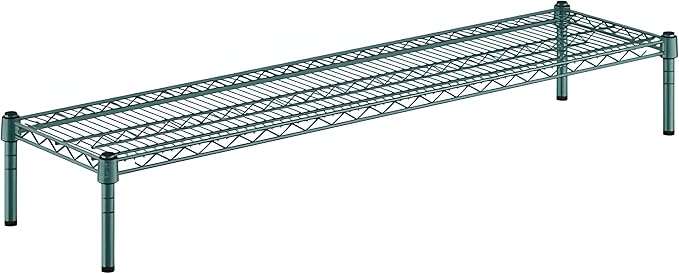 14" x 54" x 8" Green Epoxy Wire Storage Shelf, Dunnage Rack, Commercial 1 Tier Small Shelf