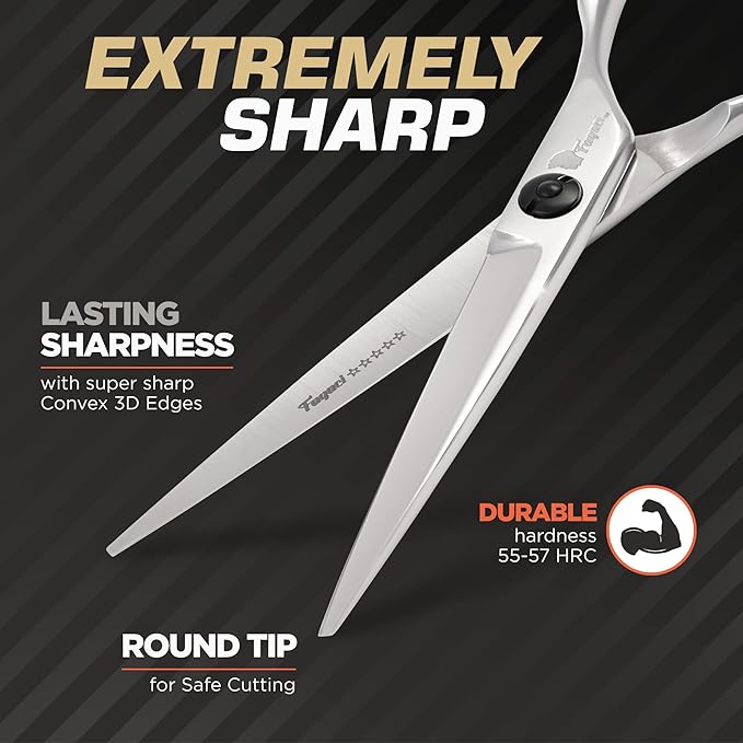Fagaci Professional Hair Scissors 6??Extremely Sharp Blades, Fine Cutting Blades, Hair Cutting Scissors Professional, Hair Shears, Barber Scissors Set for Men and Women, Haircut Scissors Hair Kit
