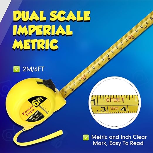 Xuhal 48 Pcs 6 ft Mini Tape Measure Bulk Measuring Tape Imperial and Metric Pocket Self Locking Easy to Read with Inches and Centimeters for Designer Decorator
